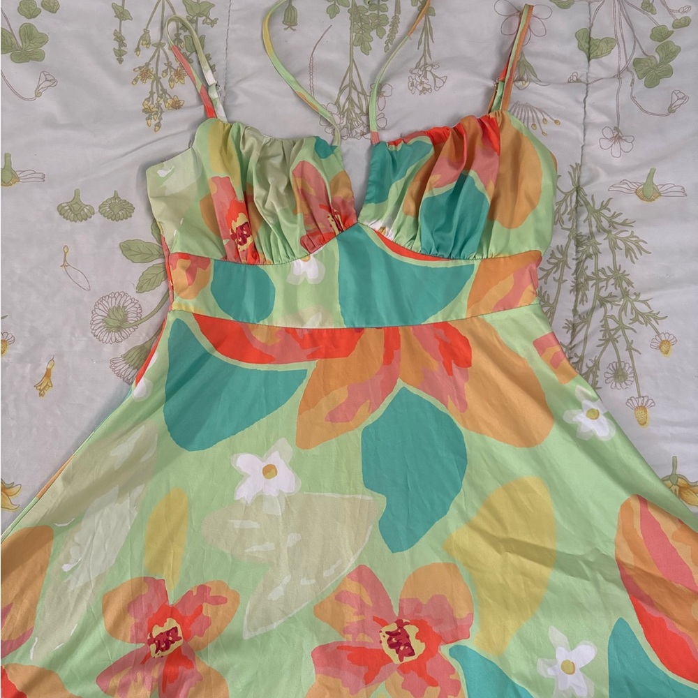 Floral Vintage Halter Strap Dress